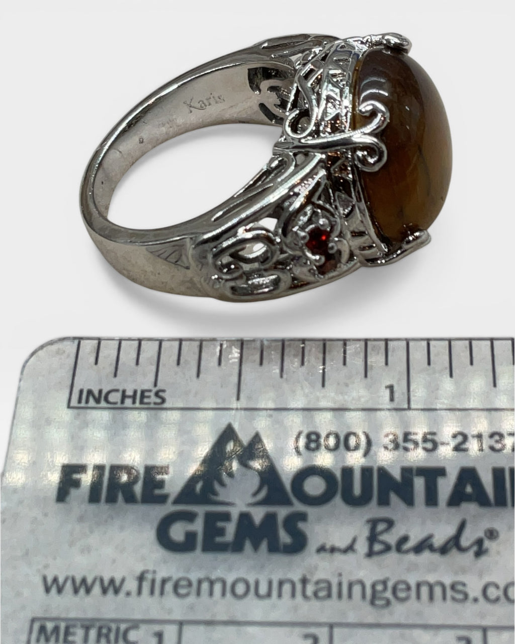 Tiger’s Eye & Garnet Ring - Estate Sale (Great Condition)