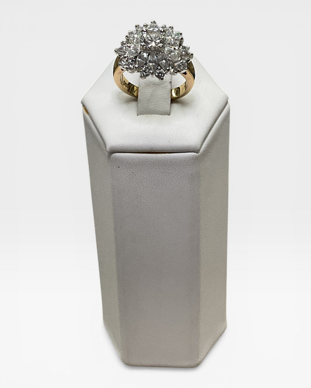 Vintage Inspired Floral Diamond Look Ring - Estate Sale (Great Condition)