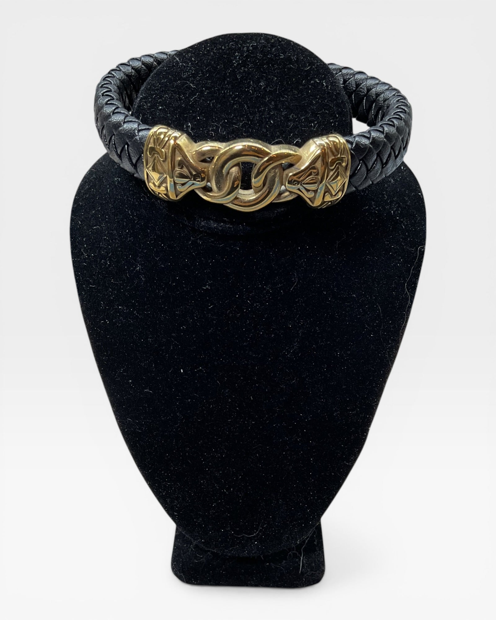 Braided Leather & Chain Unisex Bracelet