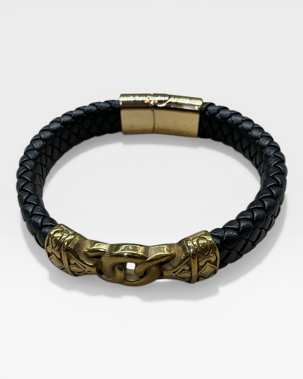 Braided Leather & Chain Unisex Bracelet
