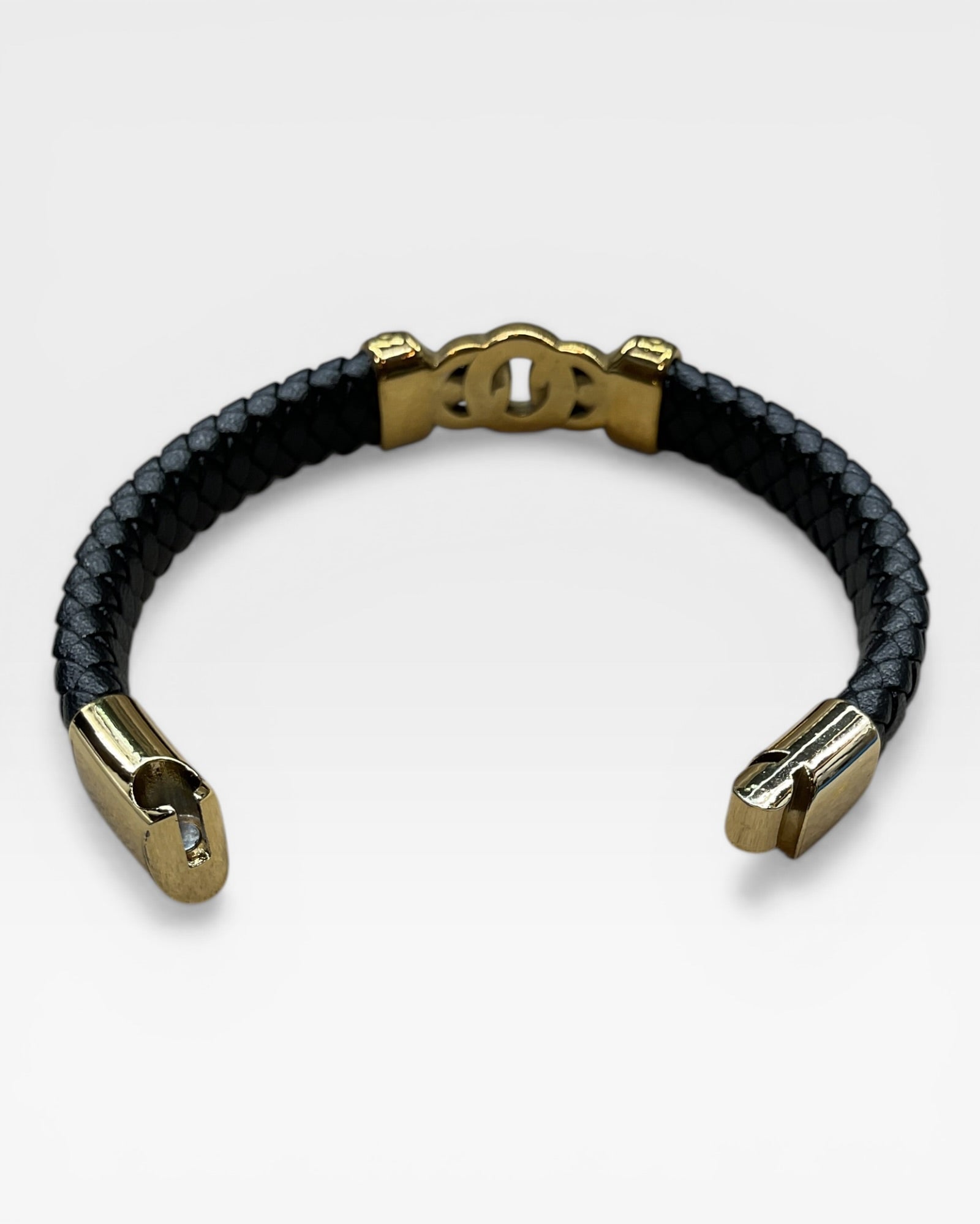 Braided Leather & Chain Unisex Bracelet