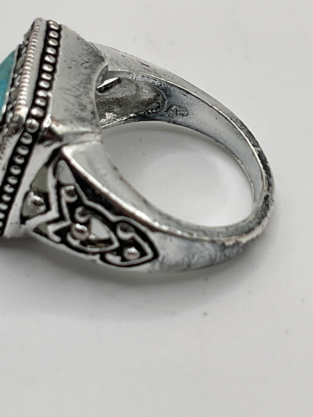 Sterling Silver Turquoise Ring | Thai Artisan Marcasite Style - Estate Sale (Great Condition)