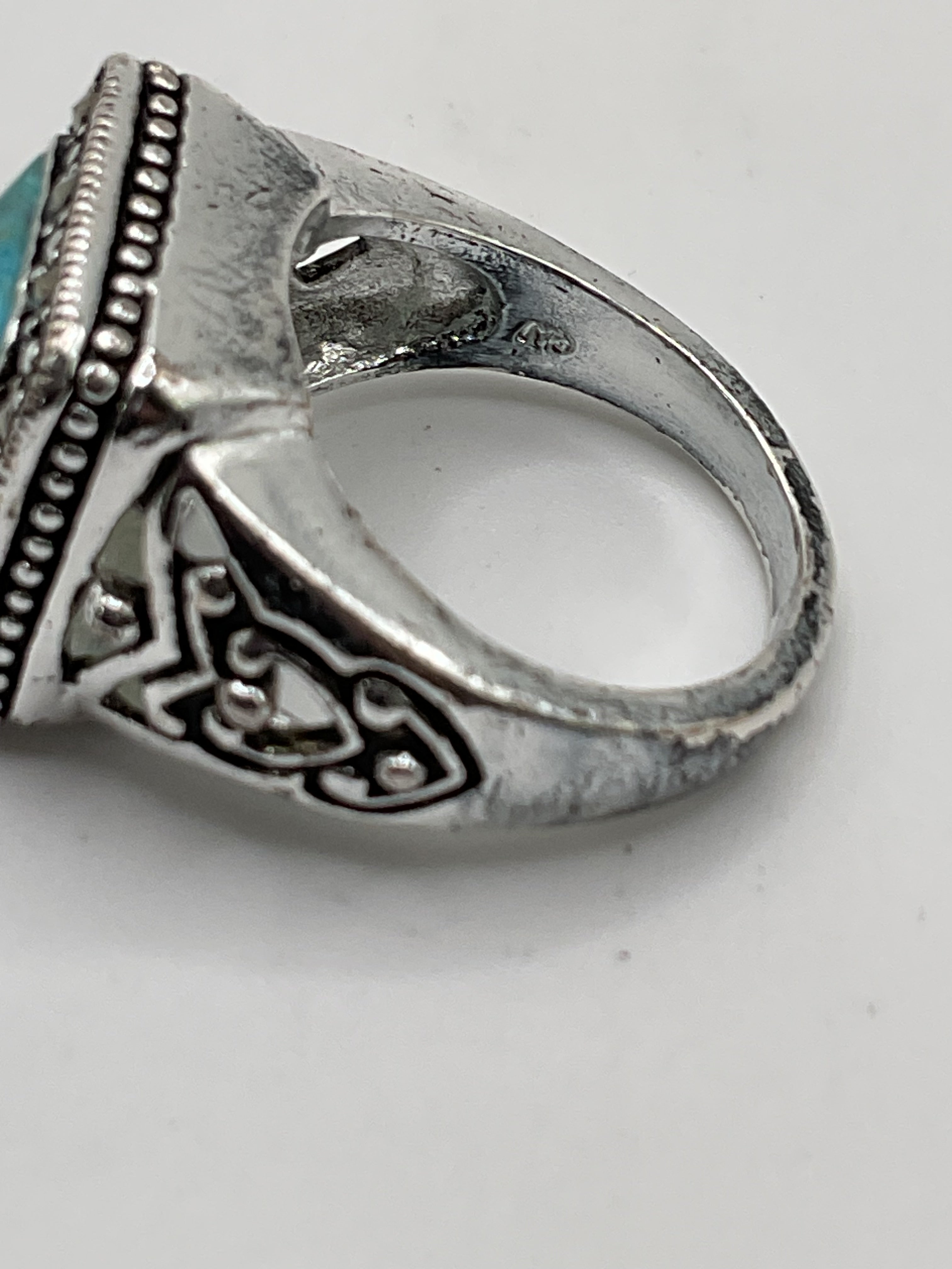 Sterling Silver Turquoise Ring | Thai Artisan Marcasite Style - Estate Sale (Great Condition)