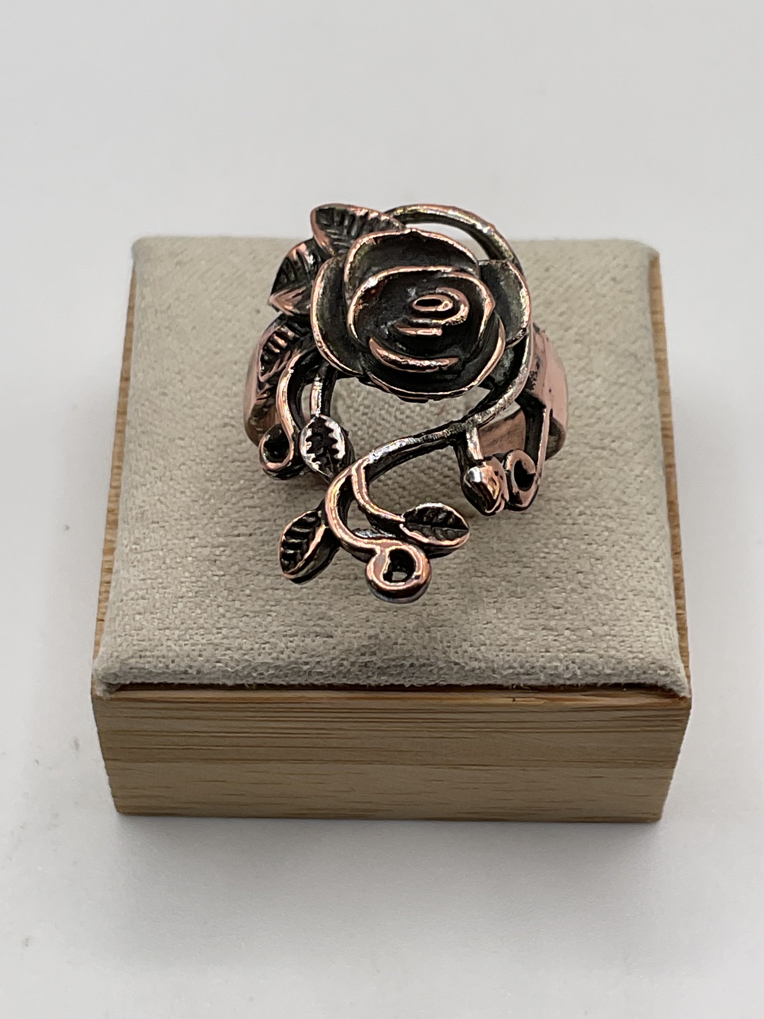 Copper Over Sterling Silver Long Rose Design - Estate Sale (Great Condition)