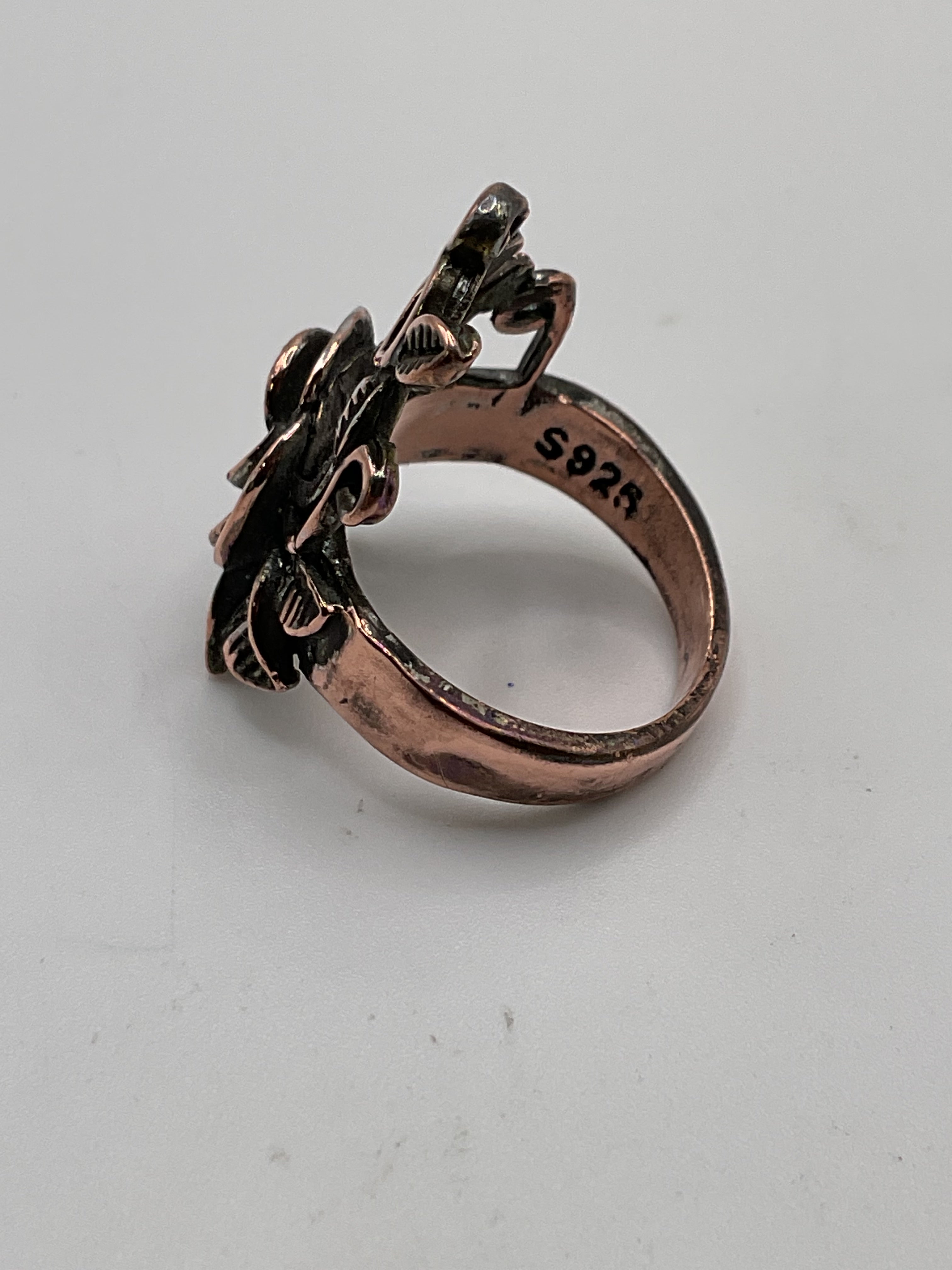Copper Over Sterling Silver Long Rose Design - Estate Sale (Great Condition)