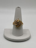 Vintage Uncas Faux Opal & Rhinestone Gold Tone Cocktail Ring - Estate Sale (Great Condition)