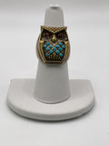 Collectible and Vintage Owl Turquoise & Brass Ring - Estate Sale (Great Condition)