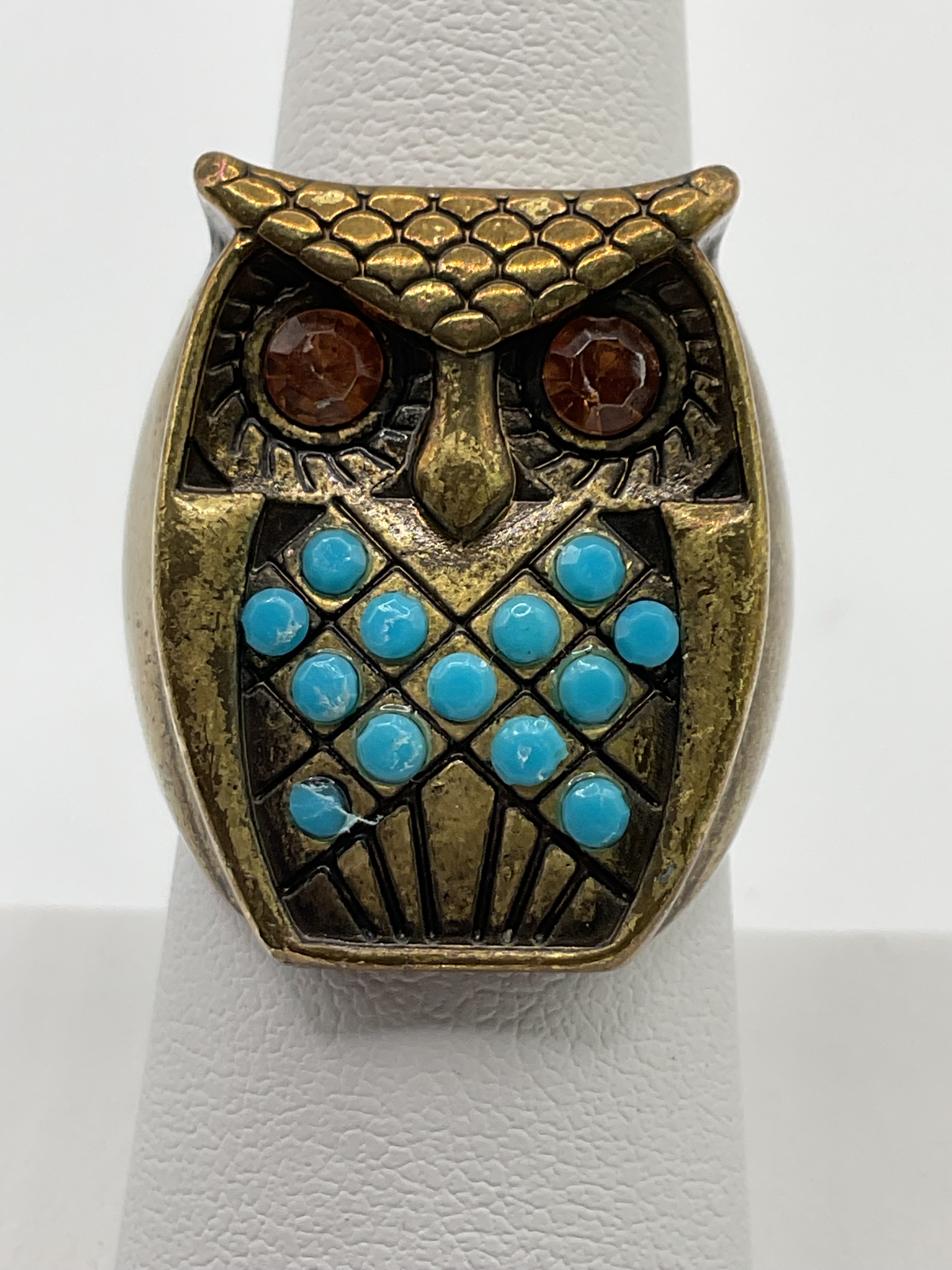 Collectible and Vintage Owl Turquoise & Brass Ring - Estate Sale (Great Condition) (Copy)
