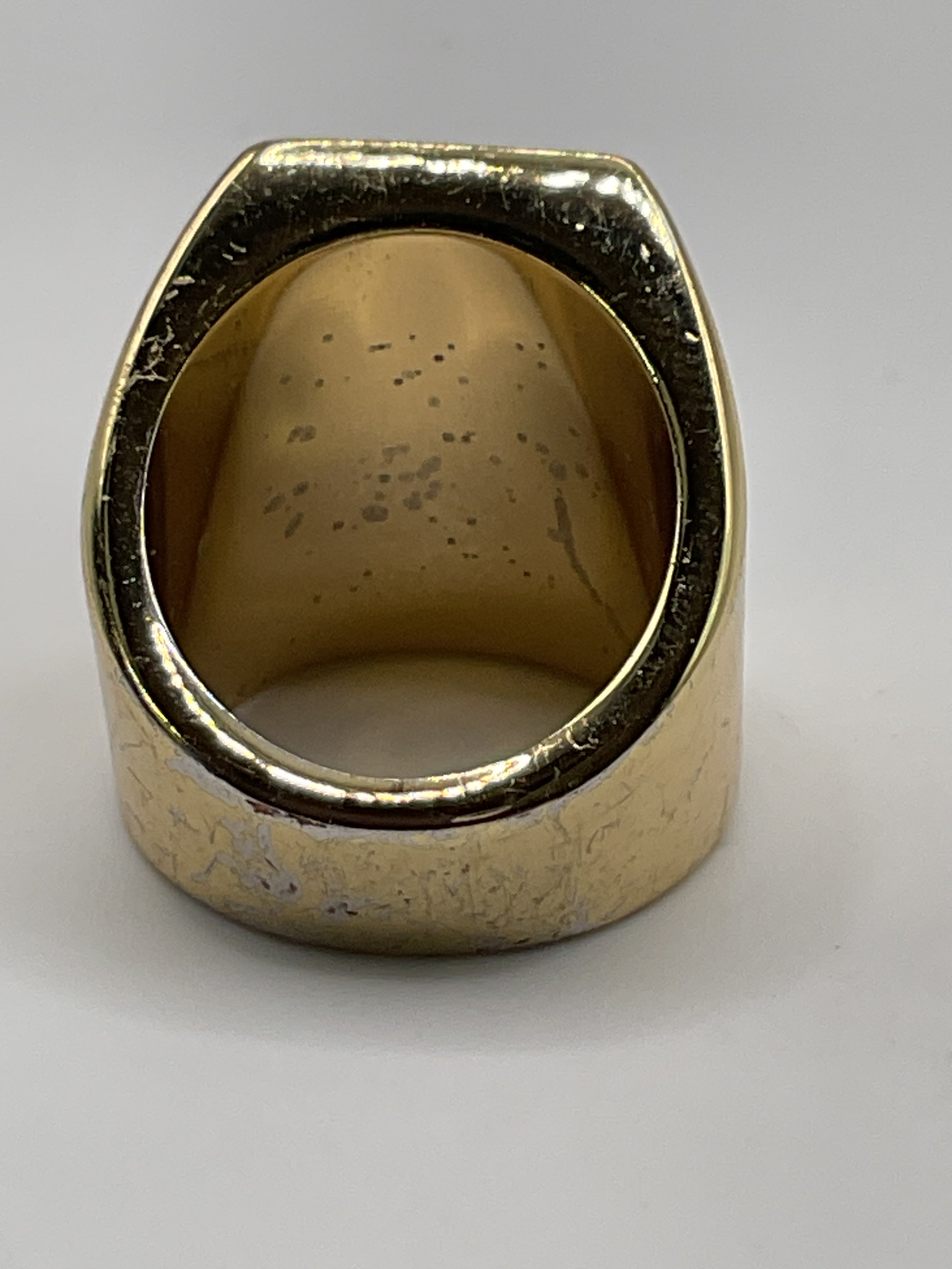 Statement Druzy Ring | Chunky Rectangular Brown Crystal Cluster Gold Tone Ring - Estate Sale (Great Condition)