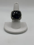 Vintage Princess Amethyst Silver Toned Ring - Estate Sale (Great Condition)
