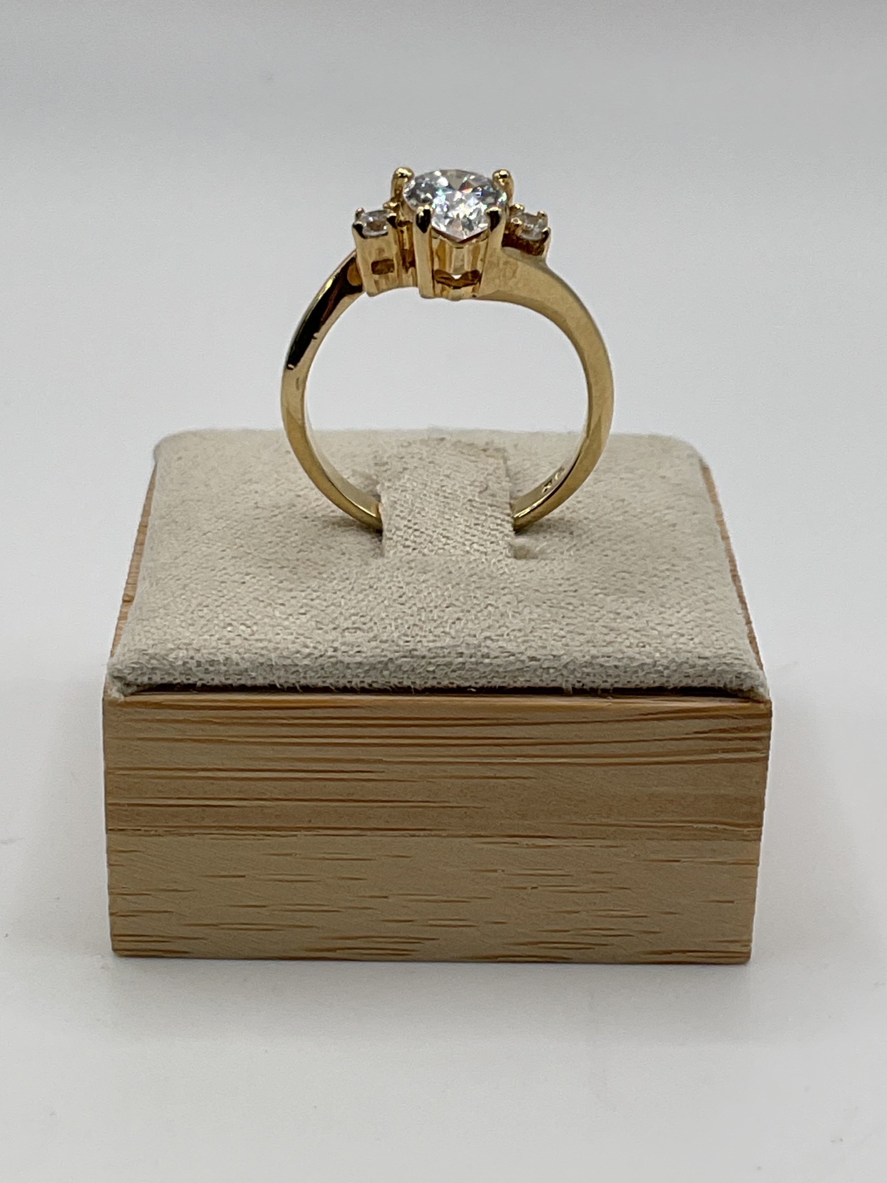 Gold Plated Sterling Silver Ring | CZ Cluster Bridal Style Ring - Estate Sale ( Great Condition)