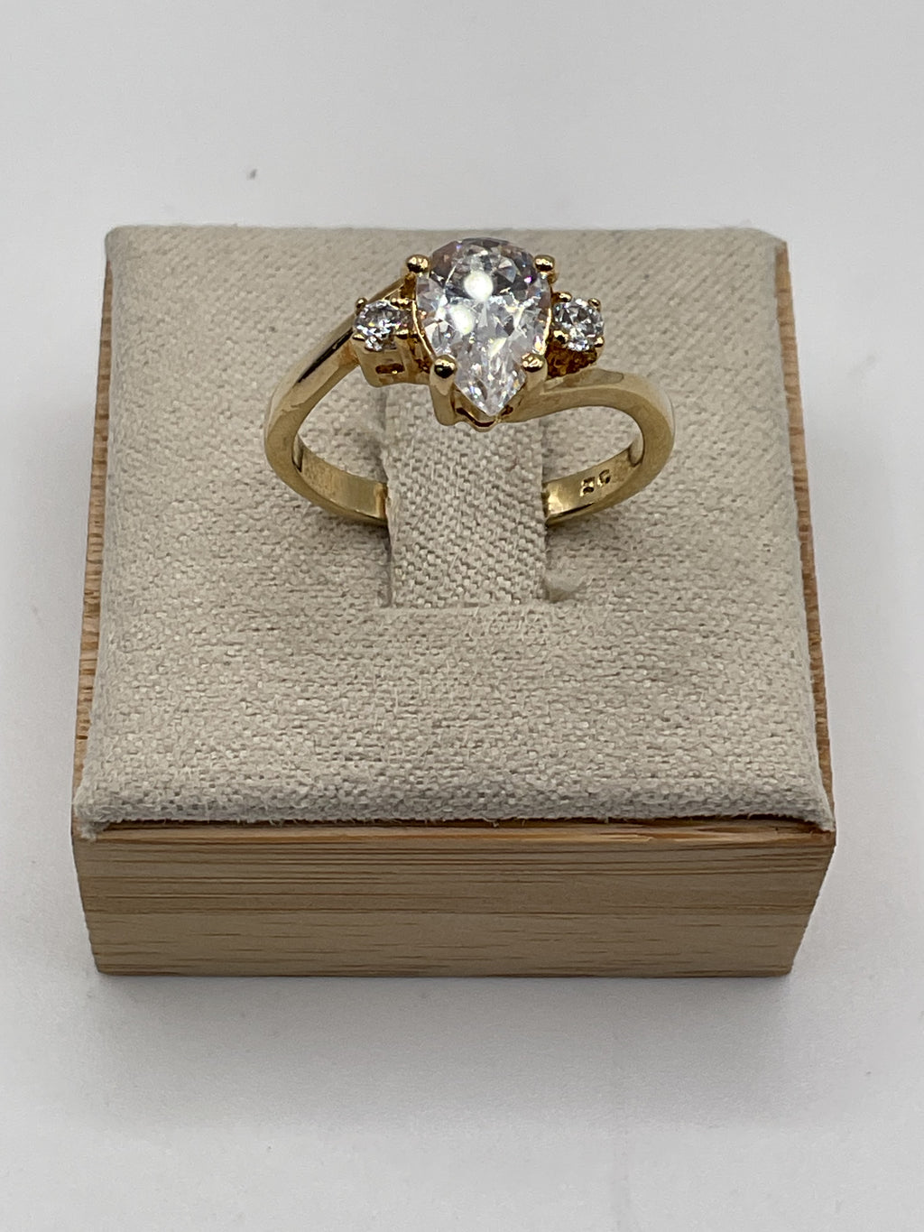 Gold Plated Sterling Silver Ring | CZ Cluster Bridal Style Ring - Estate Sale ( Great Condition)