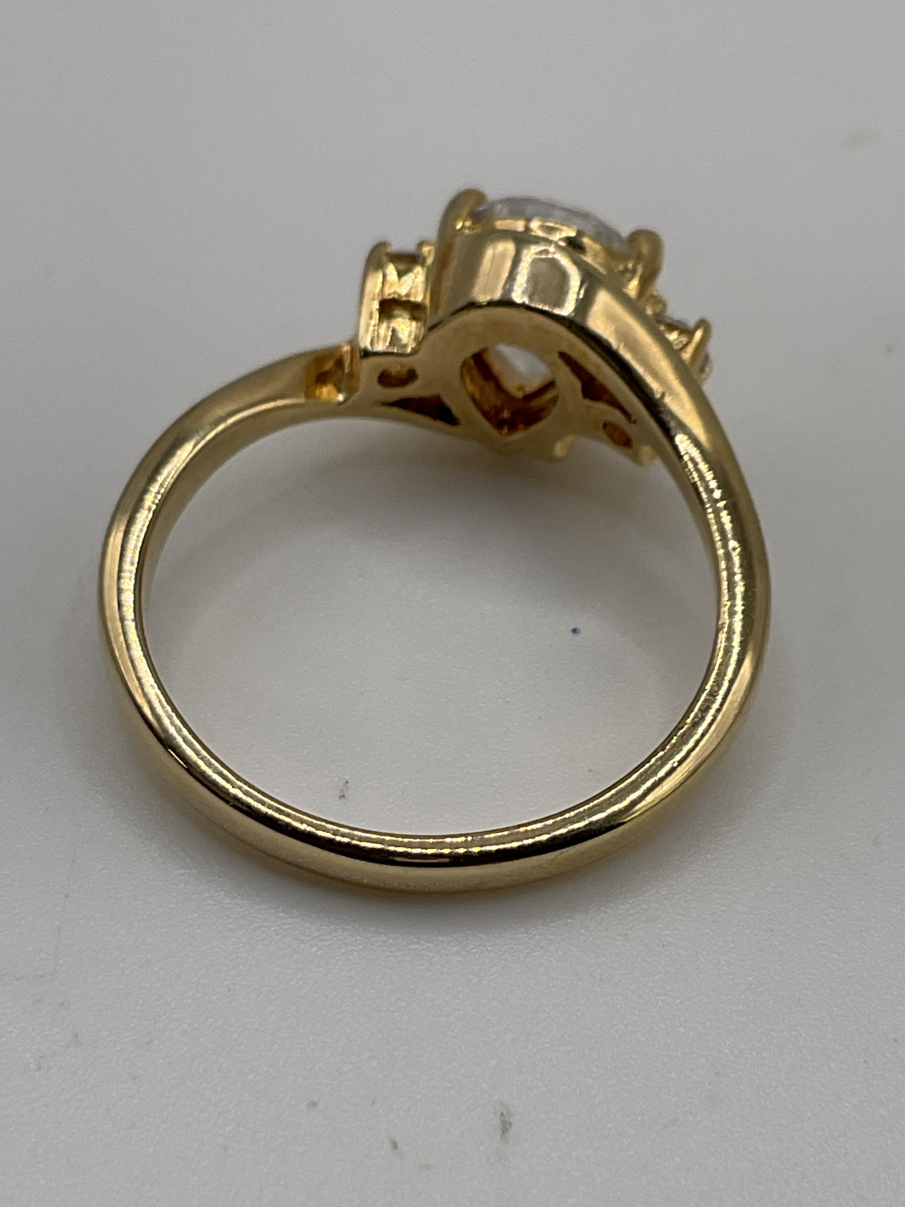 Gold Plated Sterling Silver Ring | CZ Cluster Bridal Style Ring - Estate Sale ( Great Condition)