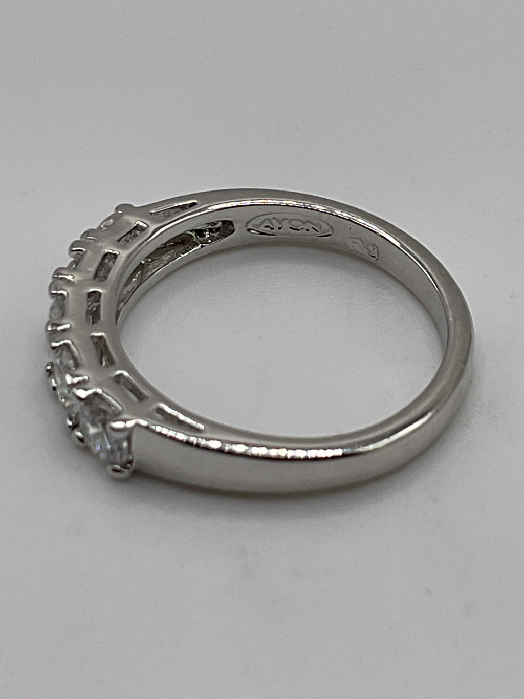 Avon Sparkling Eternity Band Ring | Silver Tone CZ Rhinestone Wedding Style Ring - Estate Sale (Great Condition)