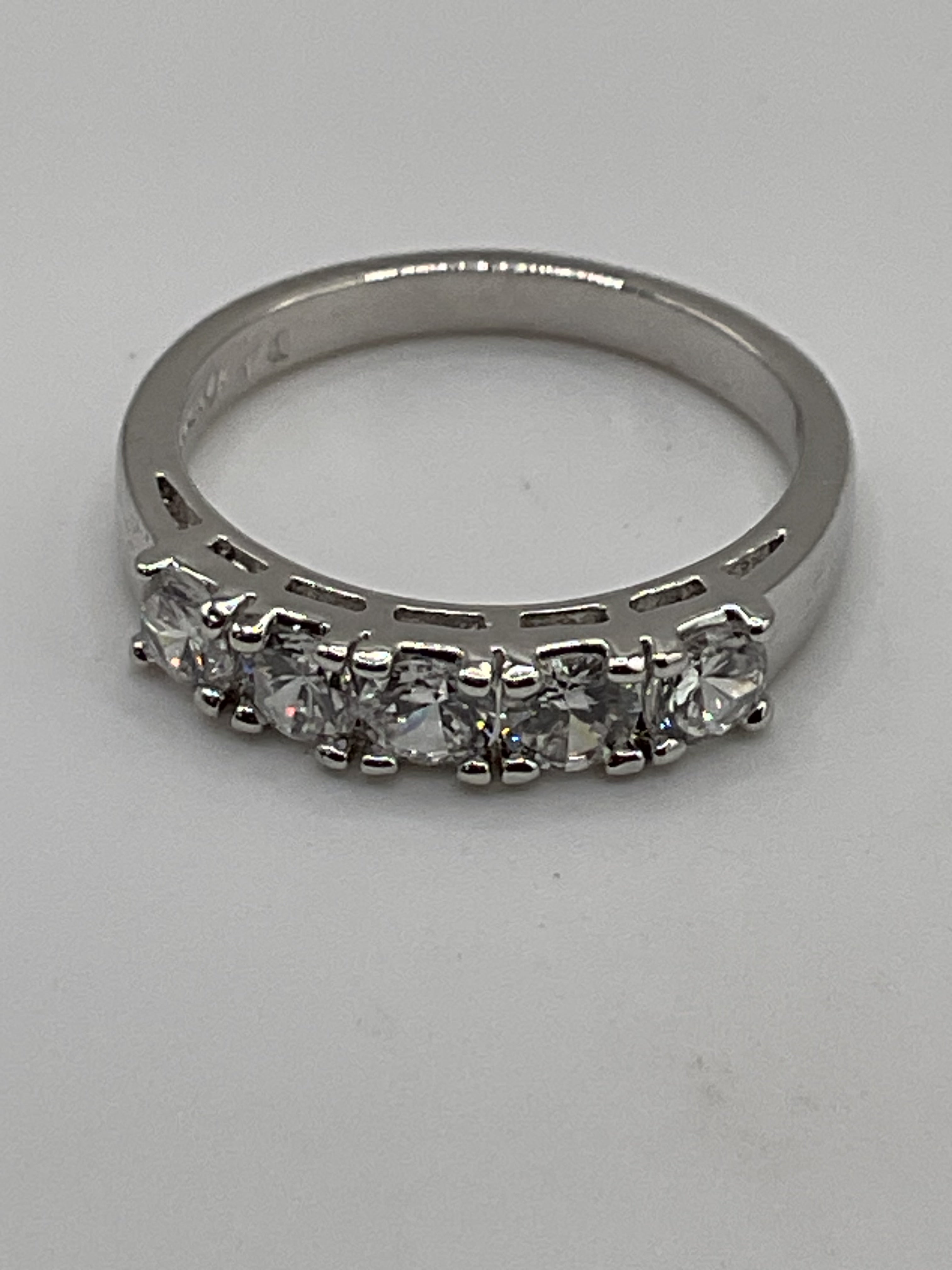 Avon Sparkling Eternity Band Ring | Silver Tone CZ Rhinestone Wedding Style Ring - Estate Sale (Great Condition)