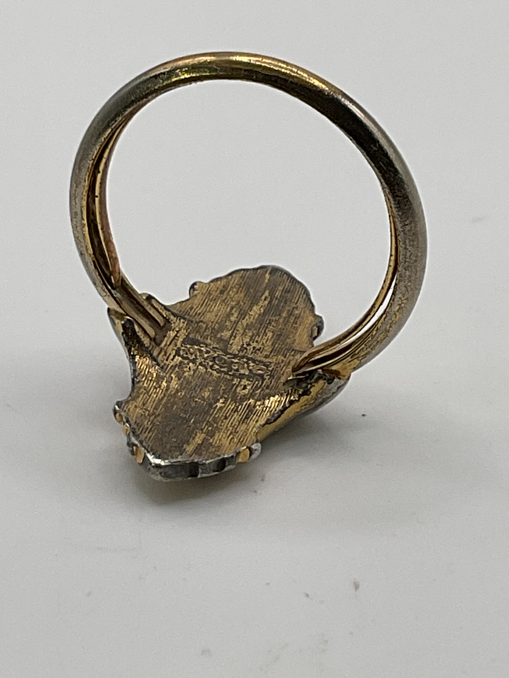Vintage Avon 1970s Kensington Gold Tone Rhinestone Edwardian Revival Ring - Estate Sale (Great Condition)