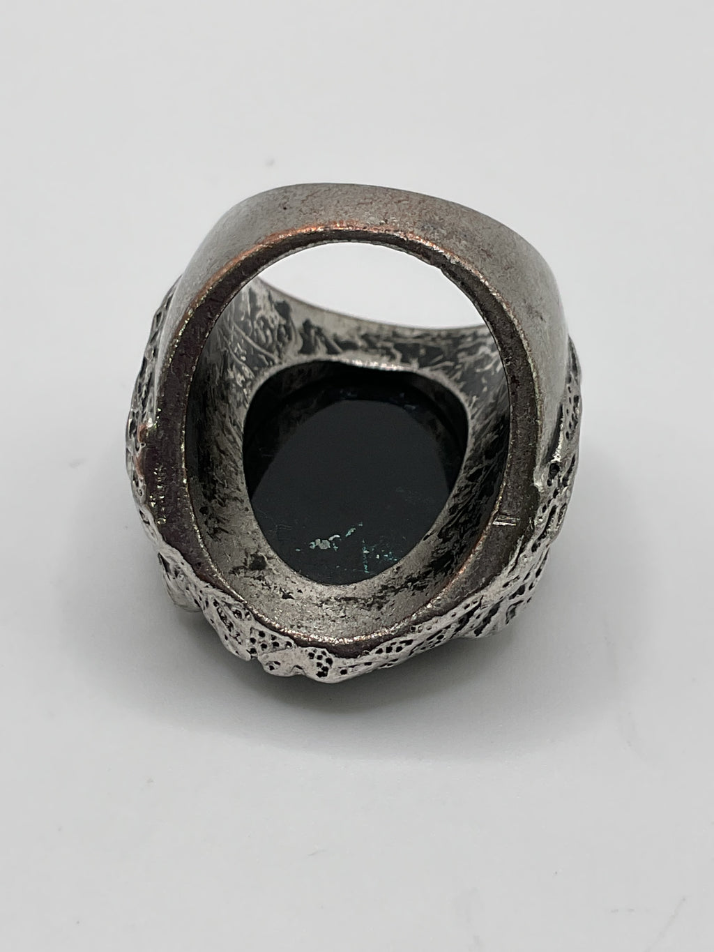 Vintage 1980s Shimmering Stone Ring: Silver-tone Ring- Estate Sale (Great Condition)