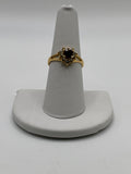 Avon Heart Ring | Red Stone Gold Tone Vintage Style Ring - Estate Sale (Great Condition)
