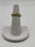 Amazonite Stack Ring | Gold Tone Bezel Set Band Ring. - Estate Sale (Great Condition)