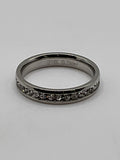 316L Stainless Steel Crystal Eternity Band | Silver Tone Stack Ring - Estate Sale (Great Condition)