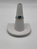 Sterling Silver Opal Inlay Peace Sign Ring | 925 Boho Statement Ring - Estate Sale (Great Condition)