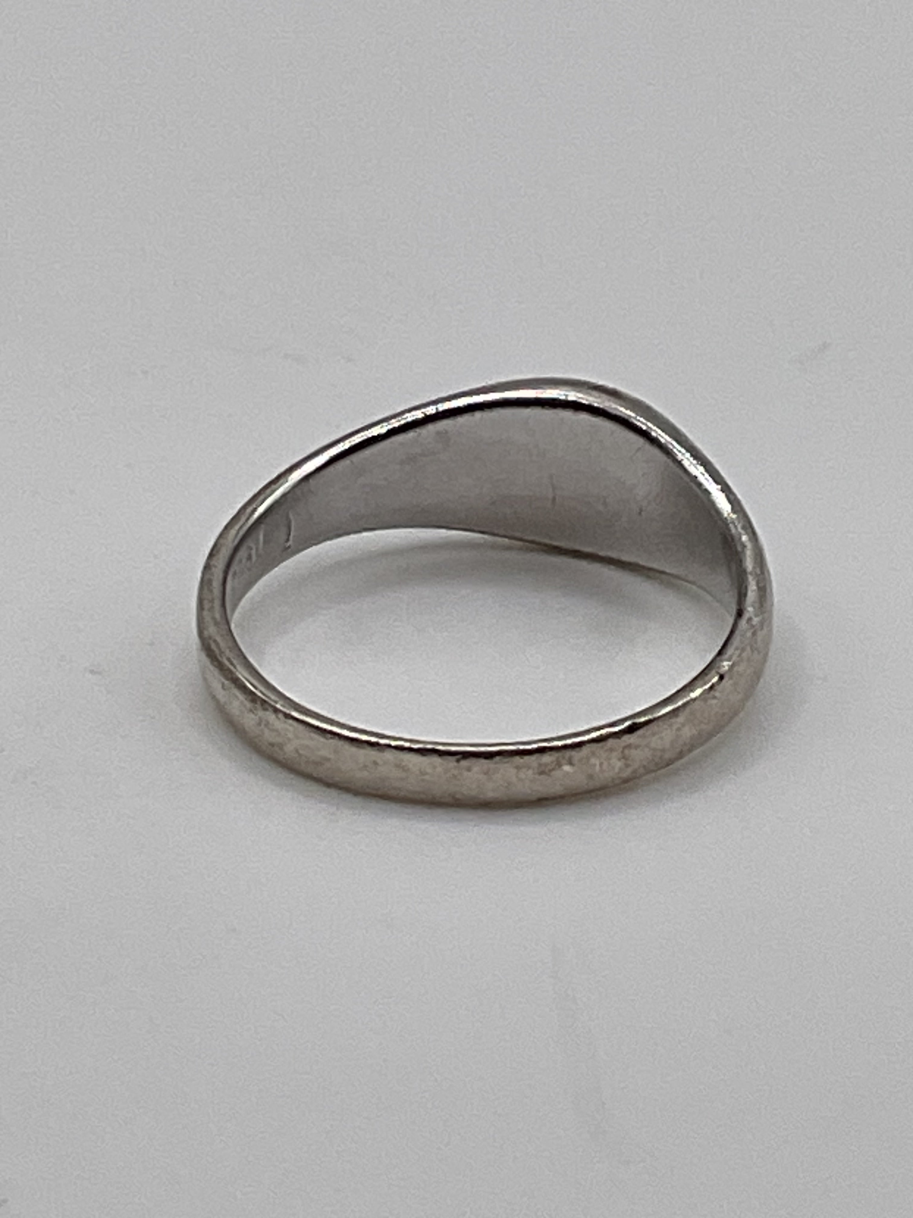 Sterling Silver Opal Inlay Peace Sign Ring | 925 Boho Statement Ring - Estate Sale (Great Condition)
