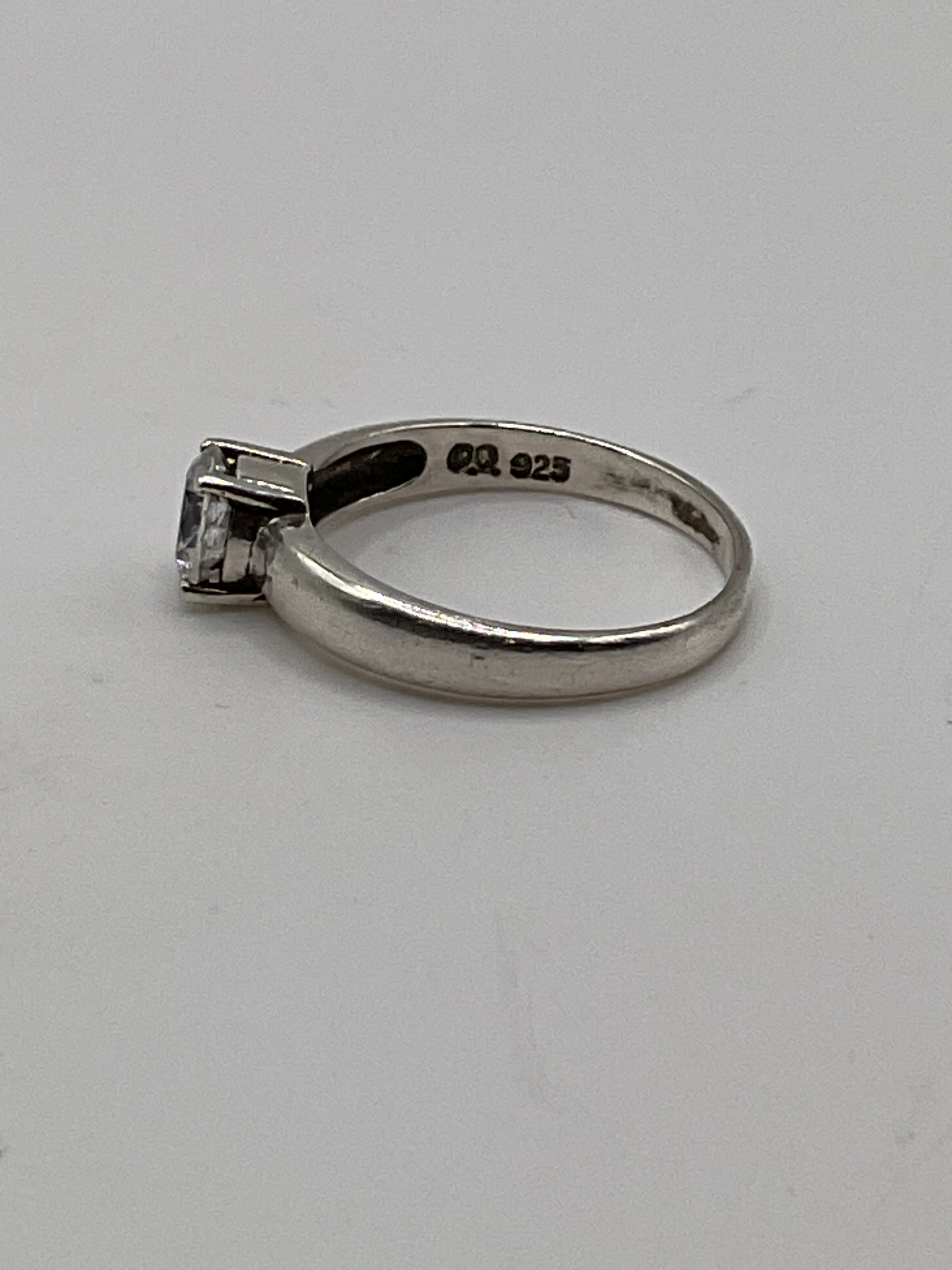 Sterling Silver Solitaire CZ Ring | 925 Classic Engagement Style Ring - Estate Sale (Great Condition)