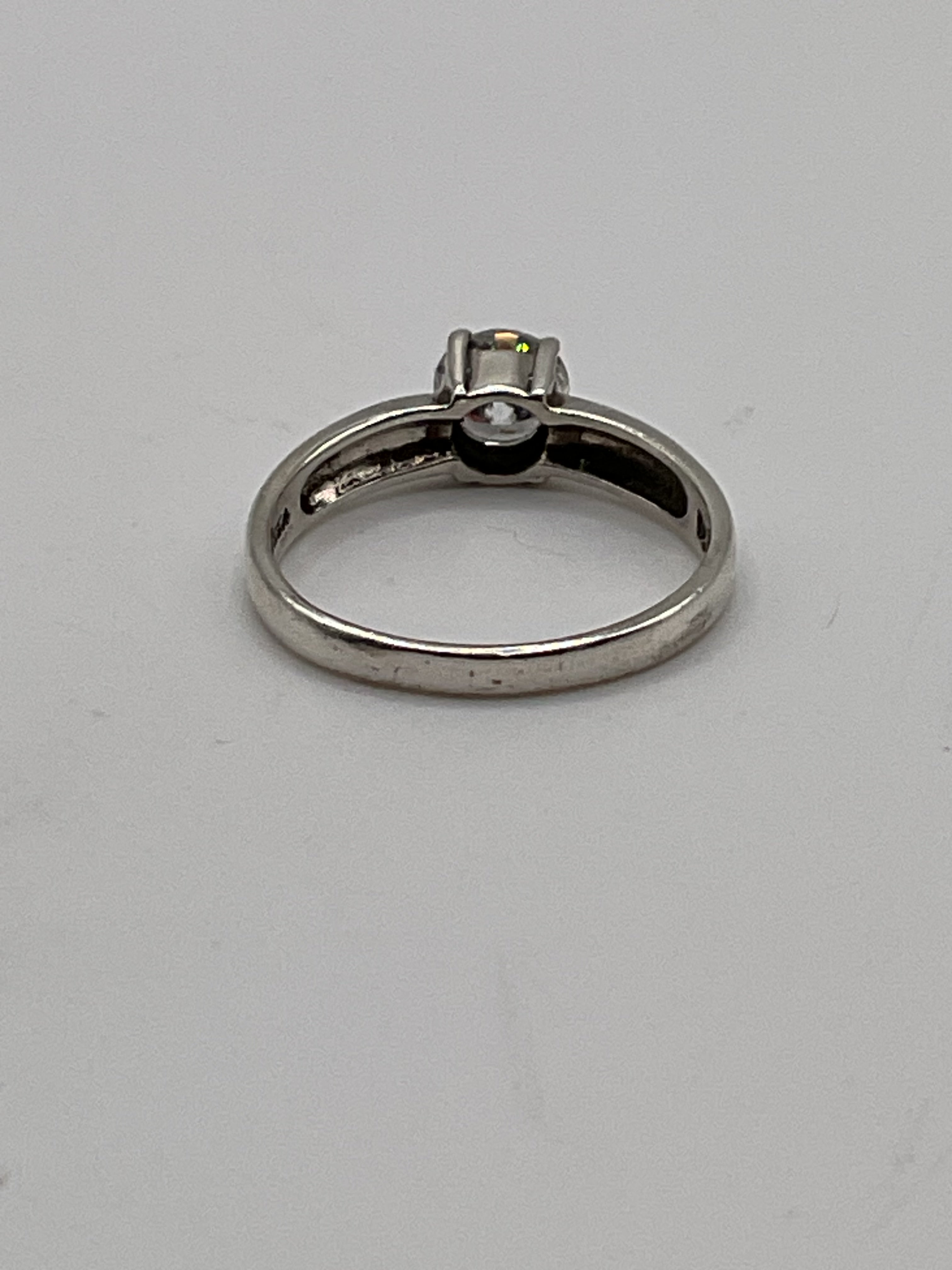 Sterling Silver Solitaire CZ Ring | 925 Classic Engagement Style Ring - Estate Sale (Great Condition)