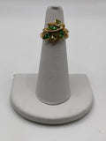 Vintage Avon Green Navette Leaf Statement Ring Gold Tone - Estate Sale (Great Condition)