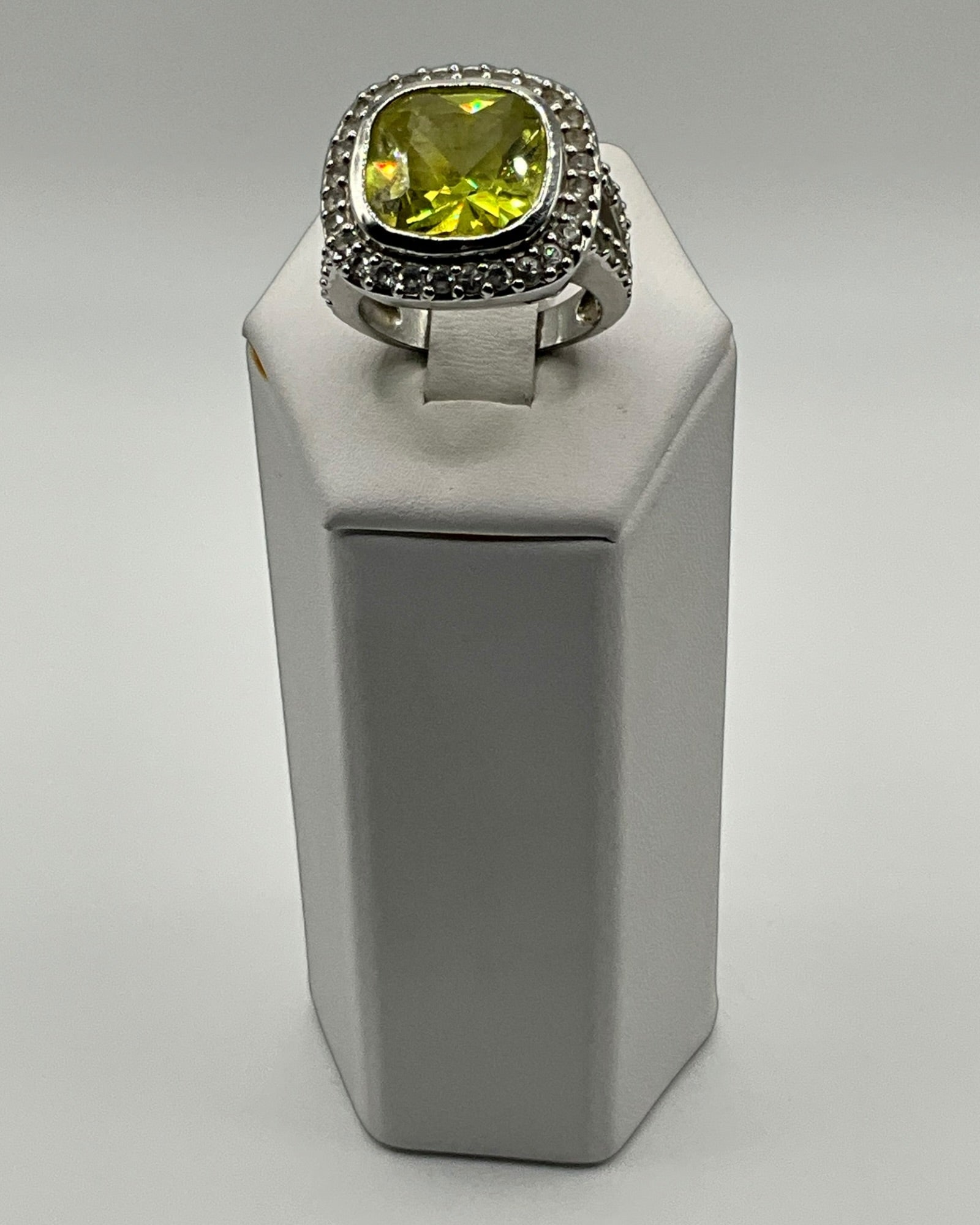 Peridot Halo Ring - Estate Sale (Great Condition)