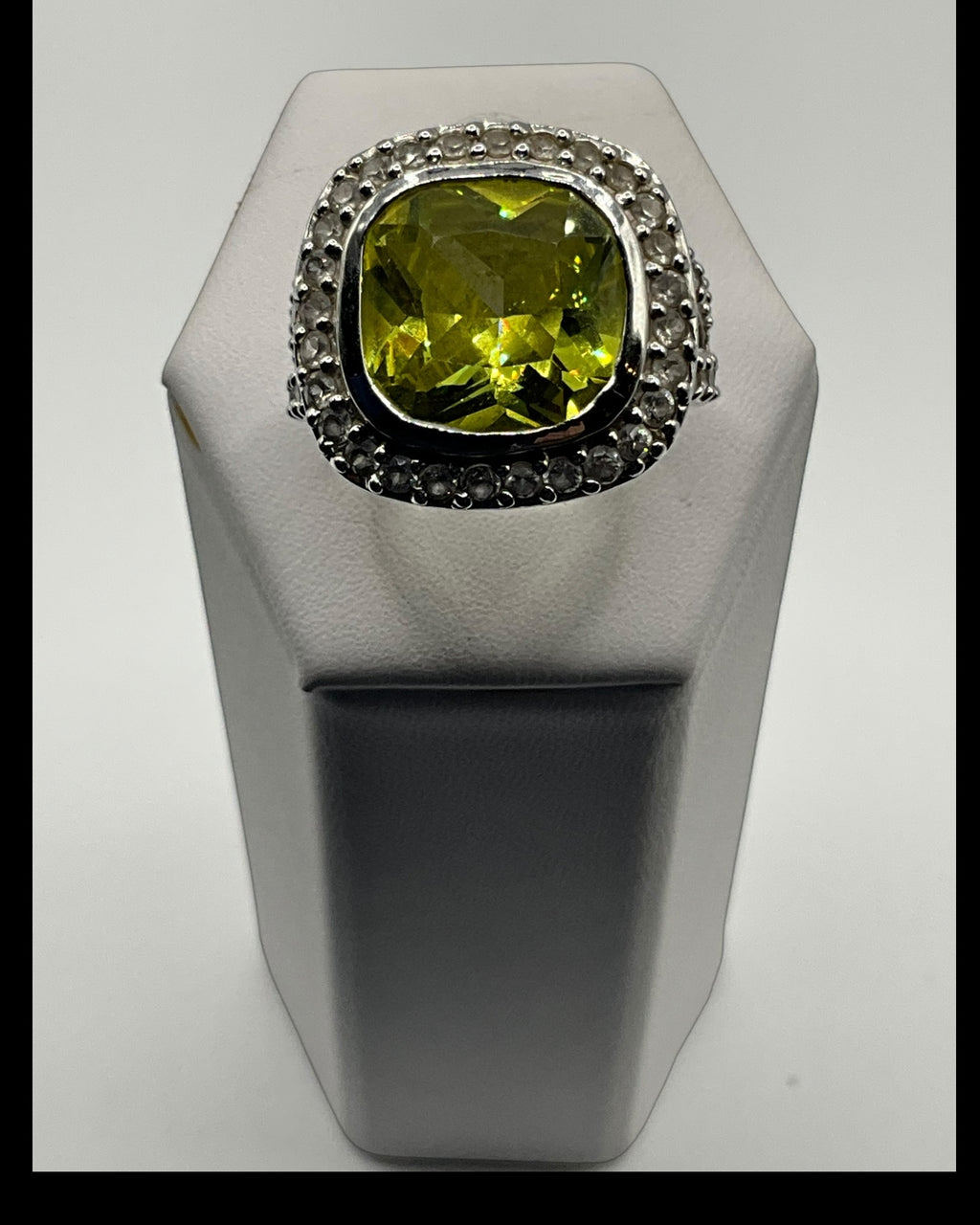 Peridot Halo Ring - Estate Sale (Great Condition)