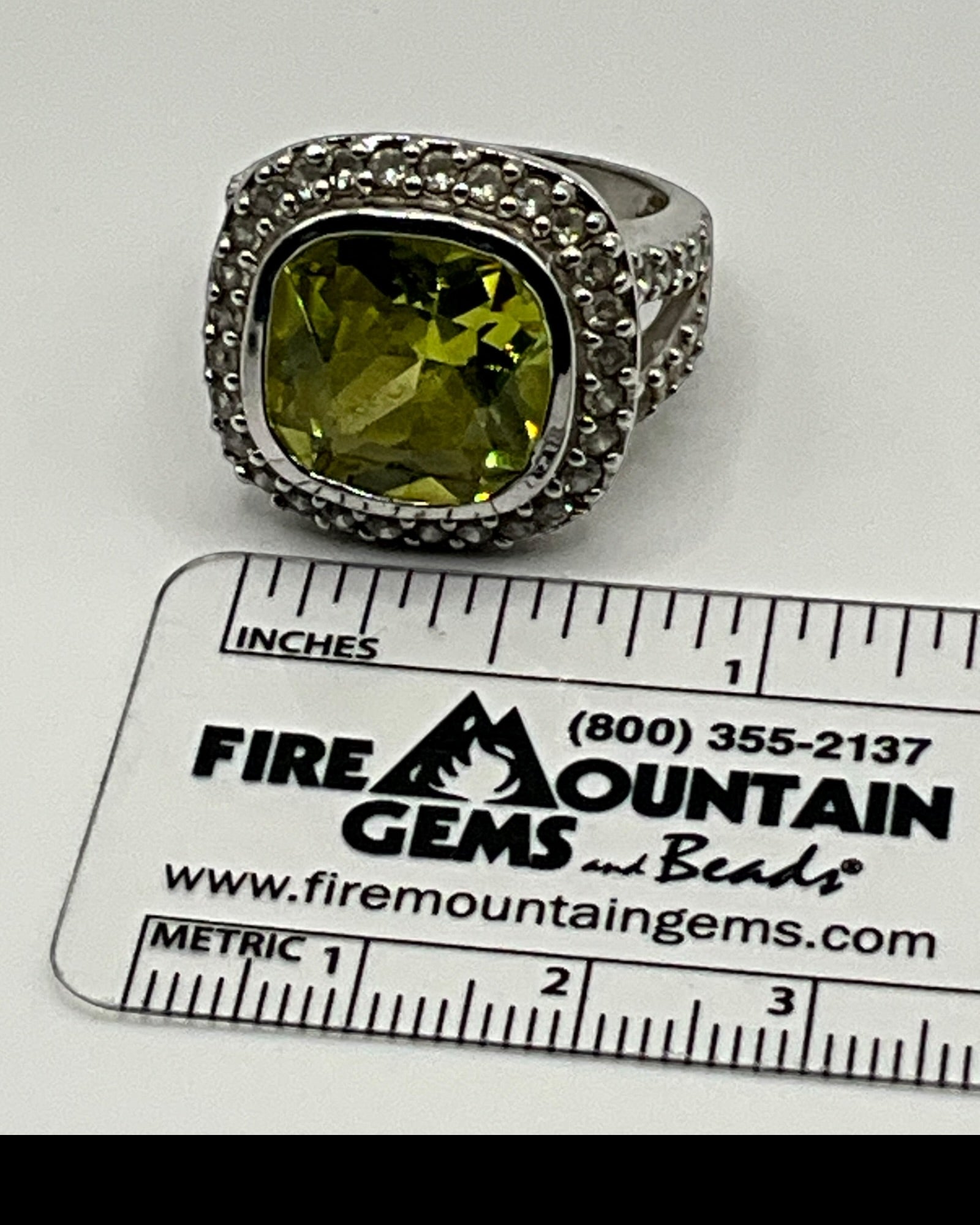 Peridot Halo Ring - Estate Sale (Great Condition)