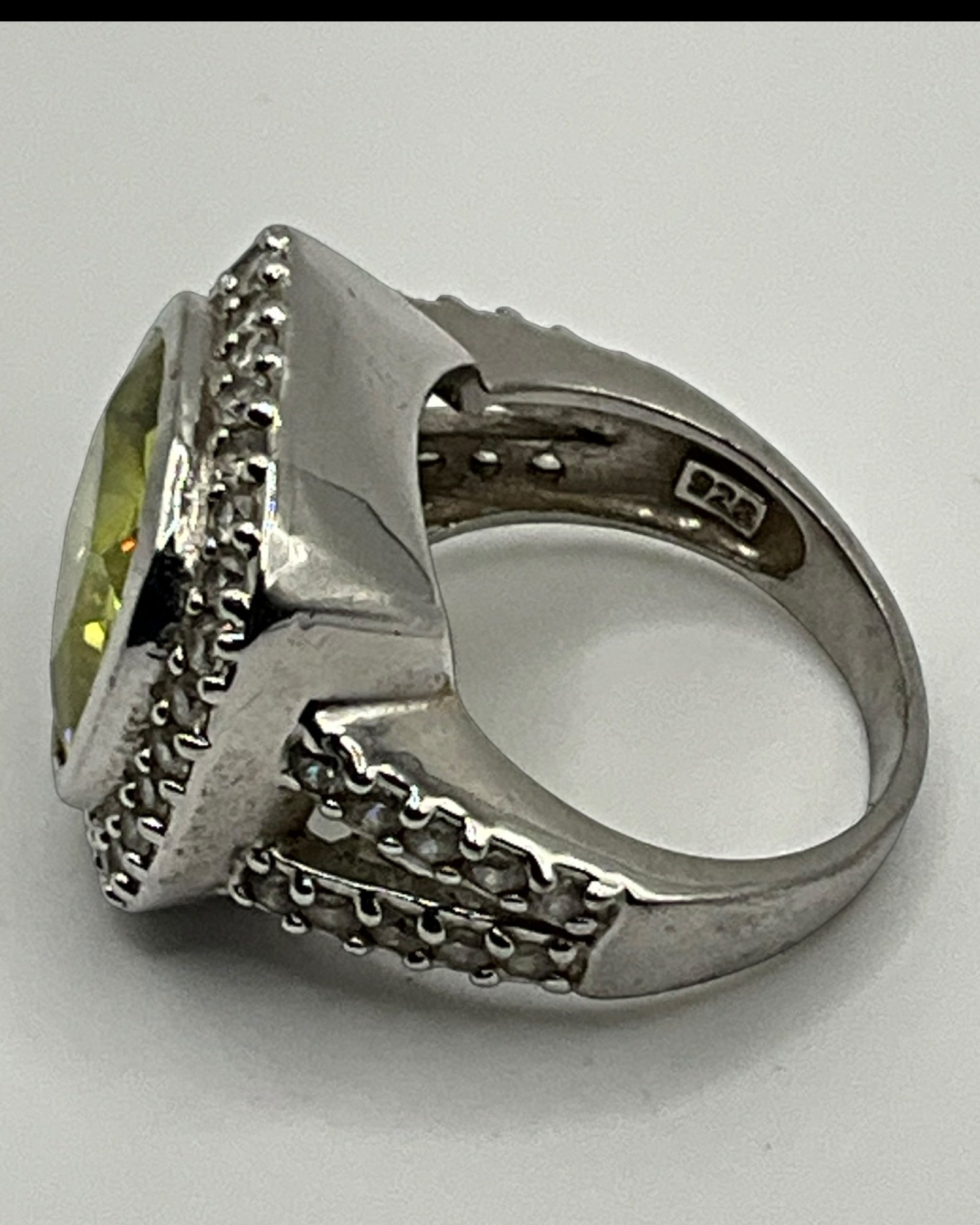 Peridot Halo Ring - Estate Sale (Great Condition)