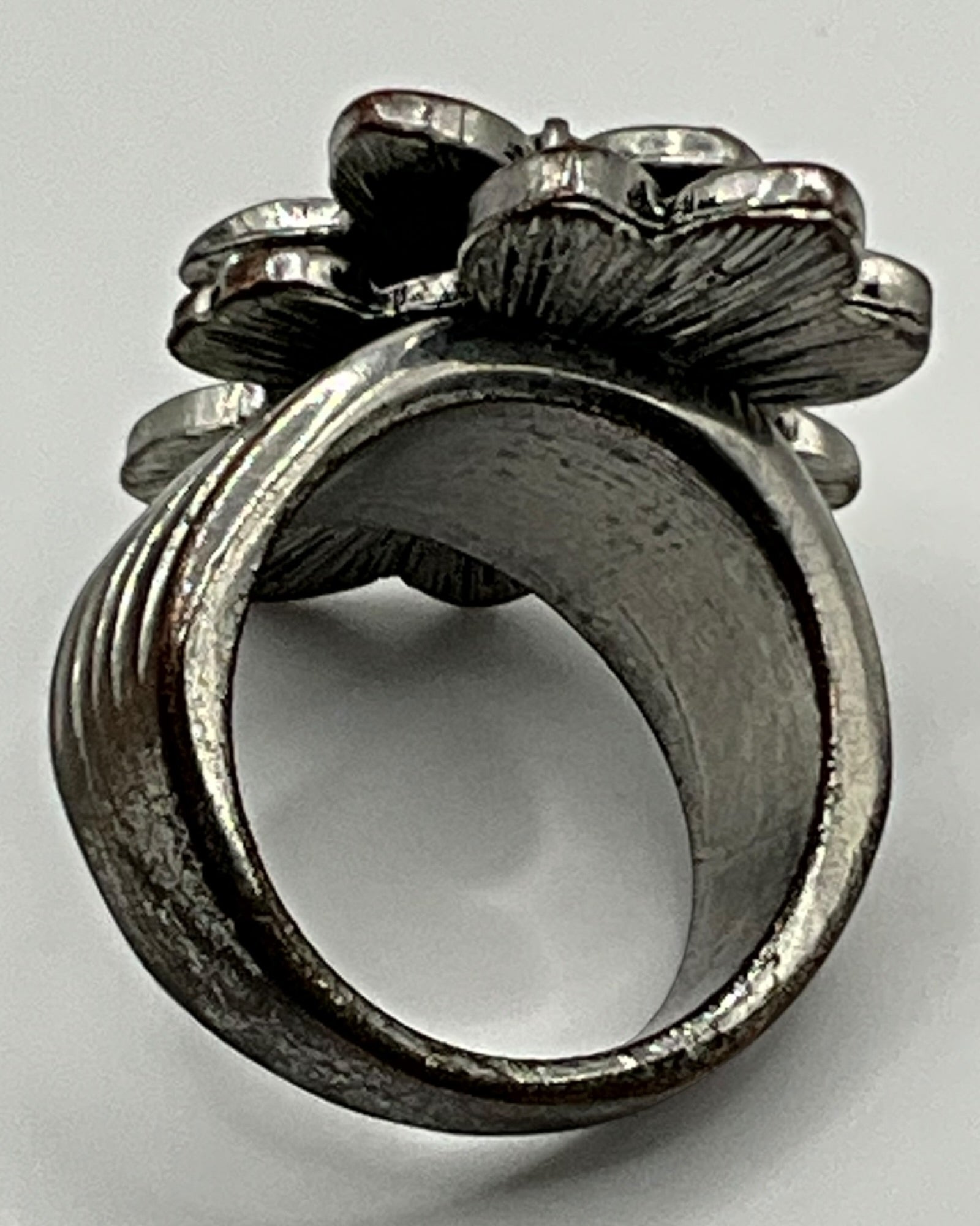 Vintage Gothic Marcasite Floral Ring - Estate Sale (Great Condition)
