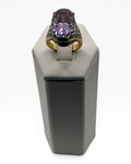 Amethyst Cubic Zirconia with Pave Ring - Estate Sale (Great Condition)
