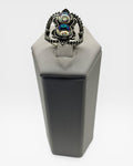 Crystal Stone Iridescent Rainbow Cabochon Ring - Estate Sale (Great Condition)