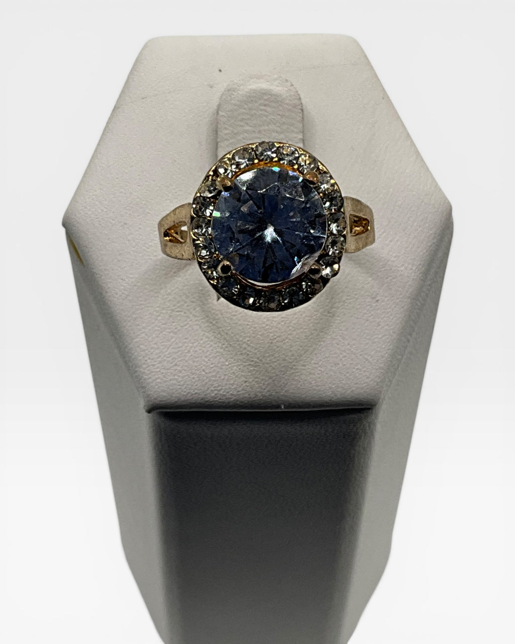 Cubic Zirconia Halo Ring - Estate Sale (Great Condition)