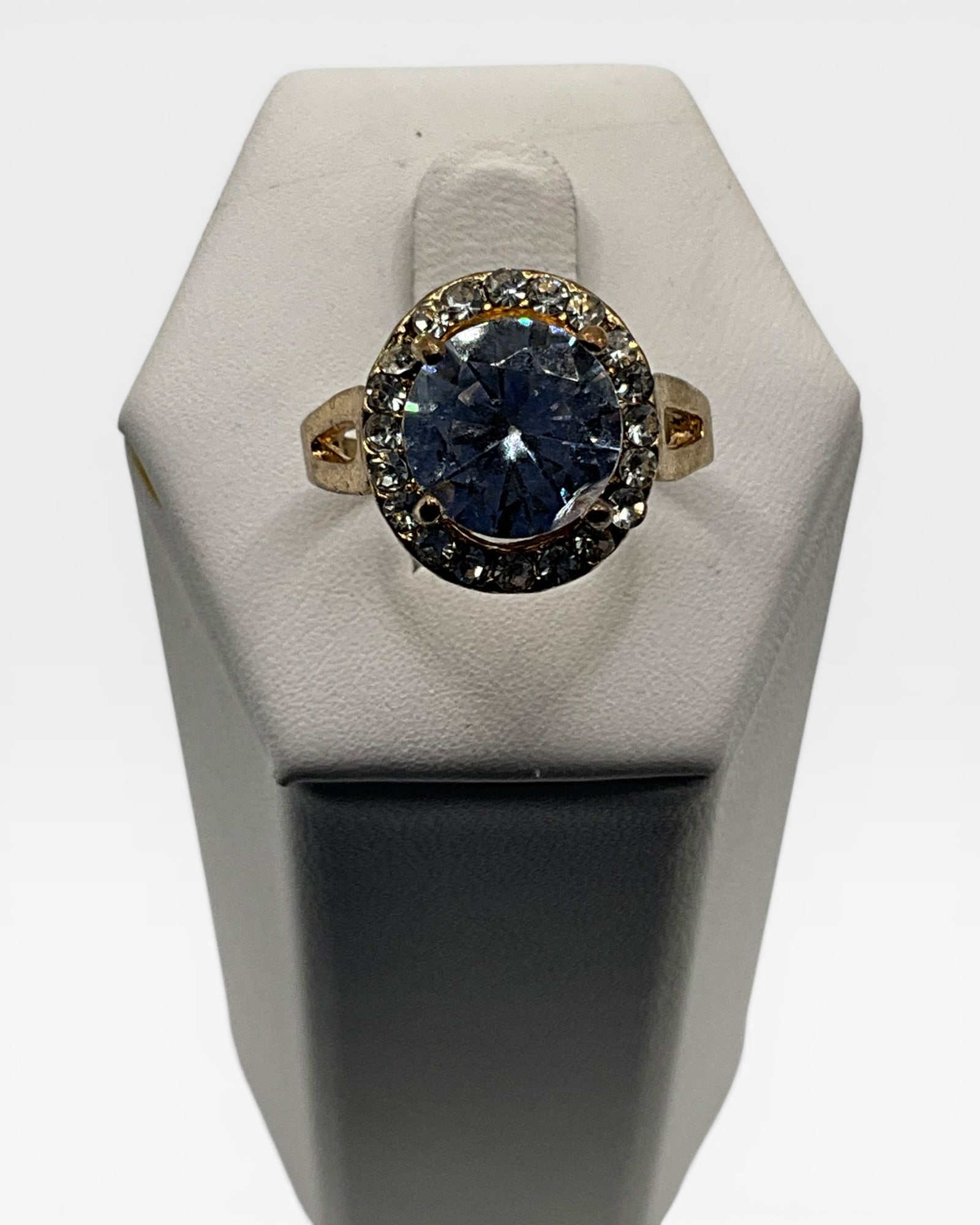 Cubic Zirconia Halo Ring - Estate Sale (Great Condition)