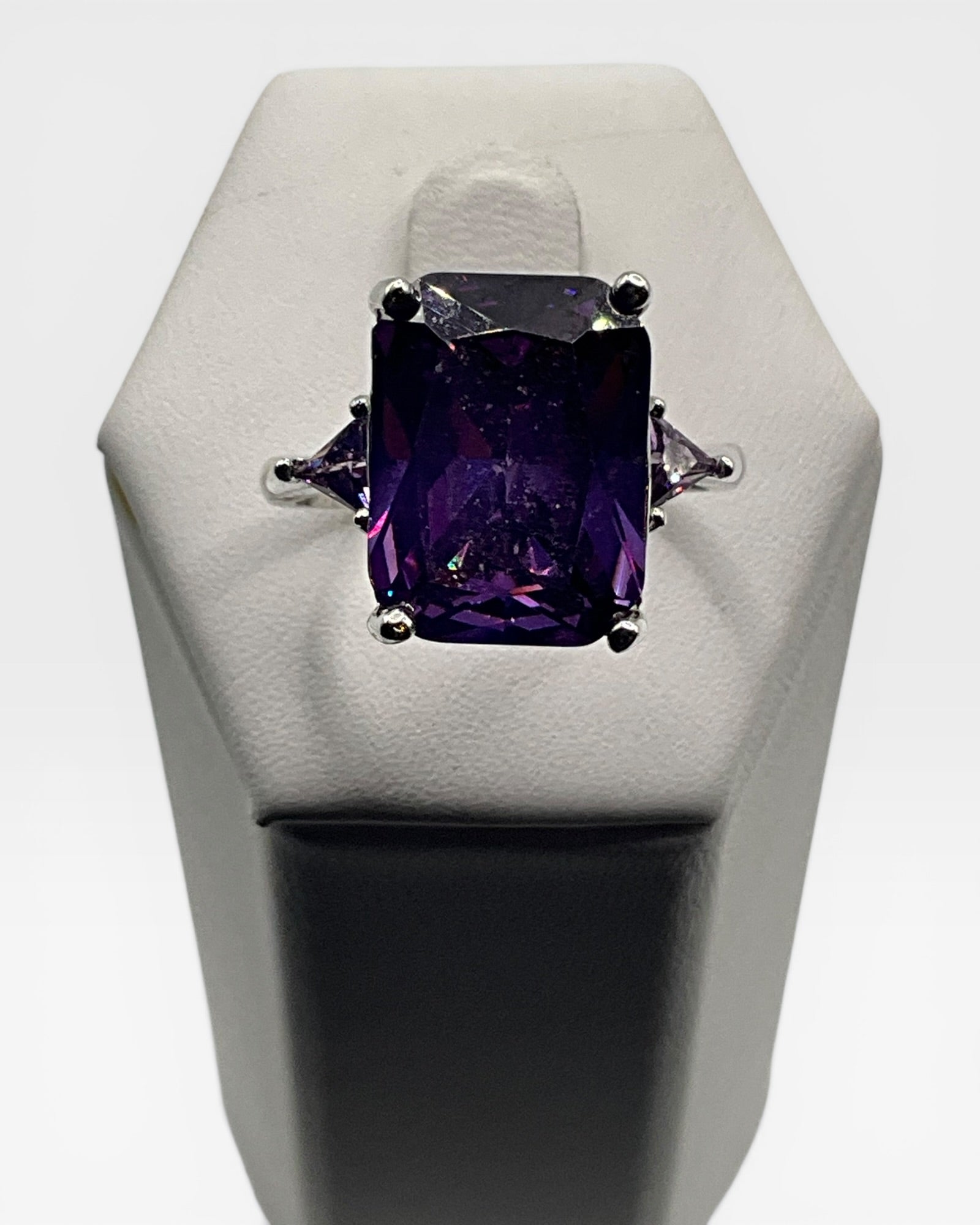 Amethyst Emerald Cut Ring - Estate Sale (Great Condition)