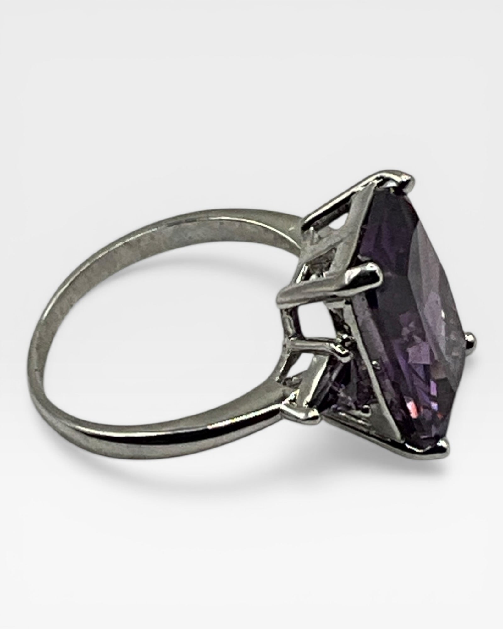 Amethyst Emerald Cut Ring - Estate Sale (Great Condition)