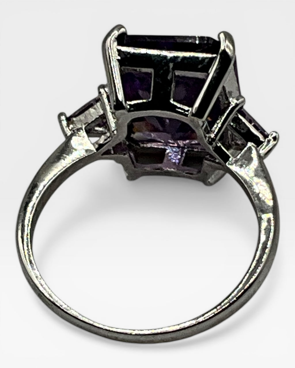 Amethyst Emerald Cut Ring - Estate Sale (Great Condition)