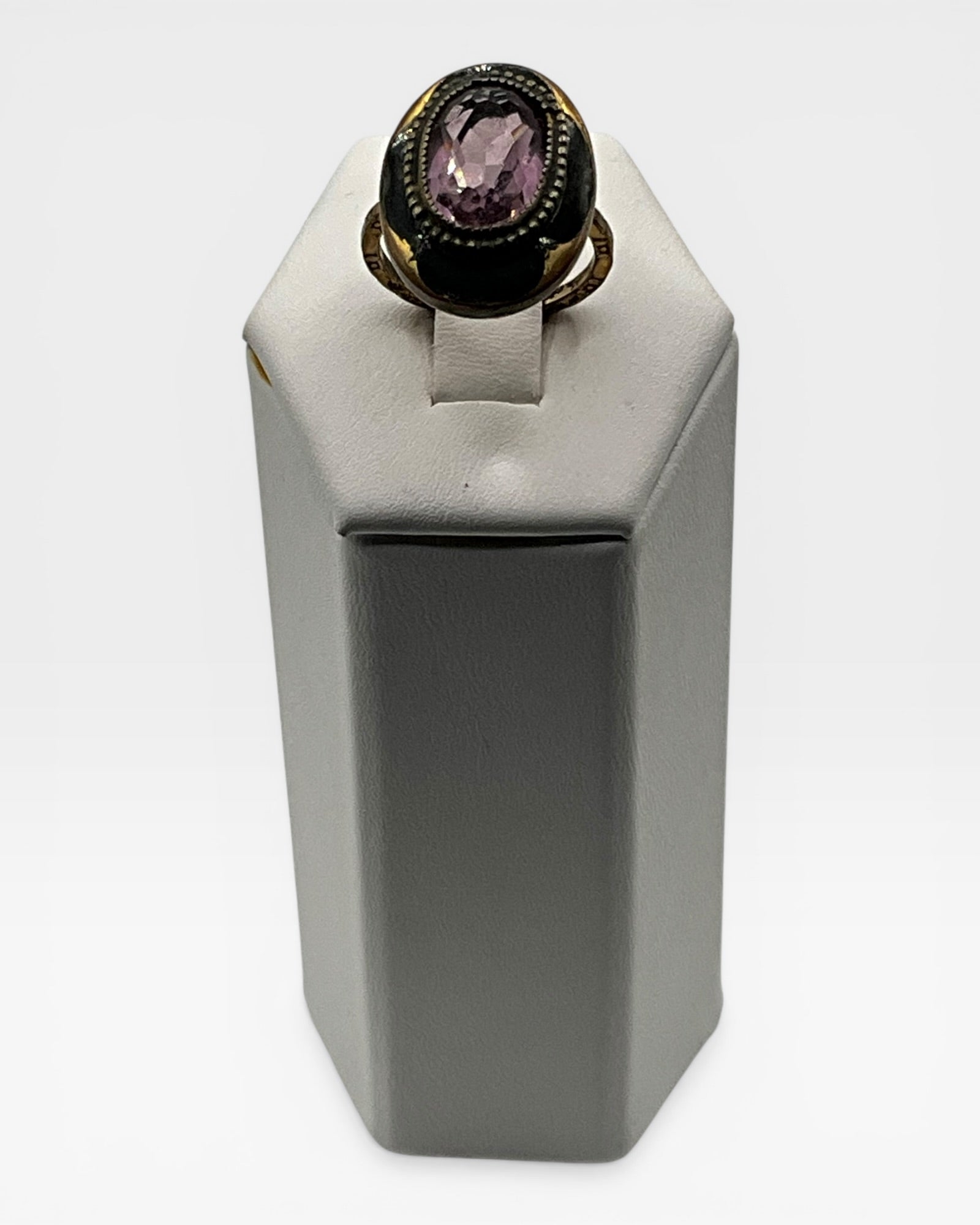Amethyst & Enamel Vintage Ring - Estate Sale (Great Condition)