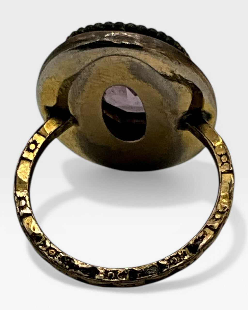 Amethyst & Enamel Vintage Ring - Estate Sale (Great Condition)