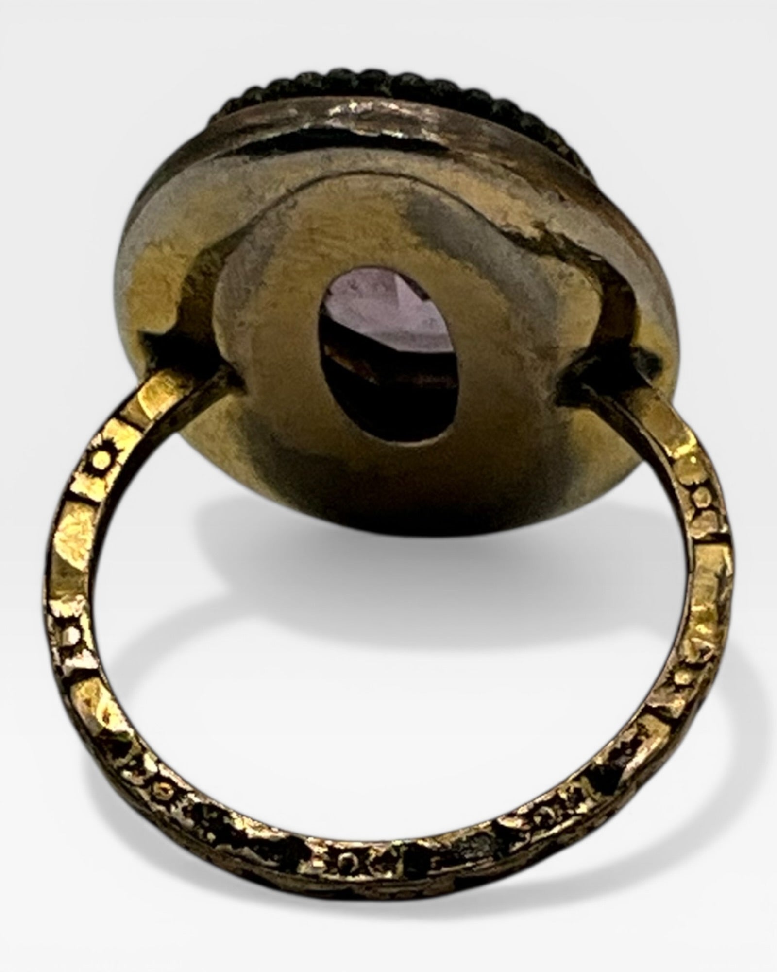 Amethyst & Enamel Vintage Ring - Estate Sale (Great Condition)