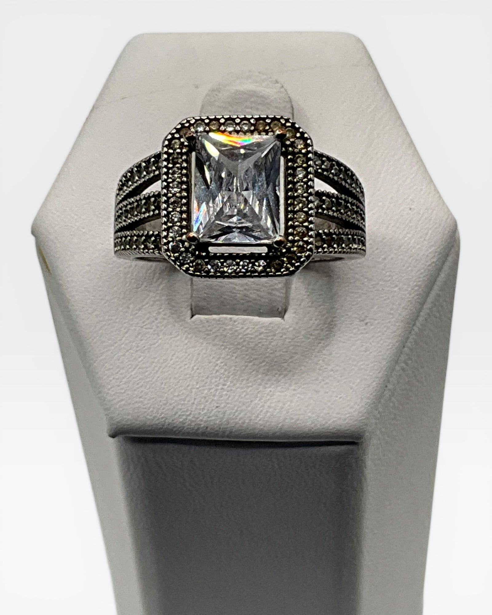Princess Cut Halo Ring - Estate Sale (Great Condition)