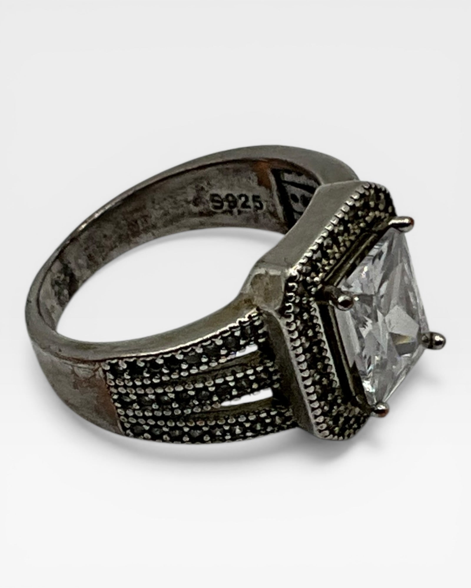 Princess Cut Halo Ring - Estate Sale (Great Condition)