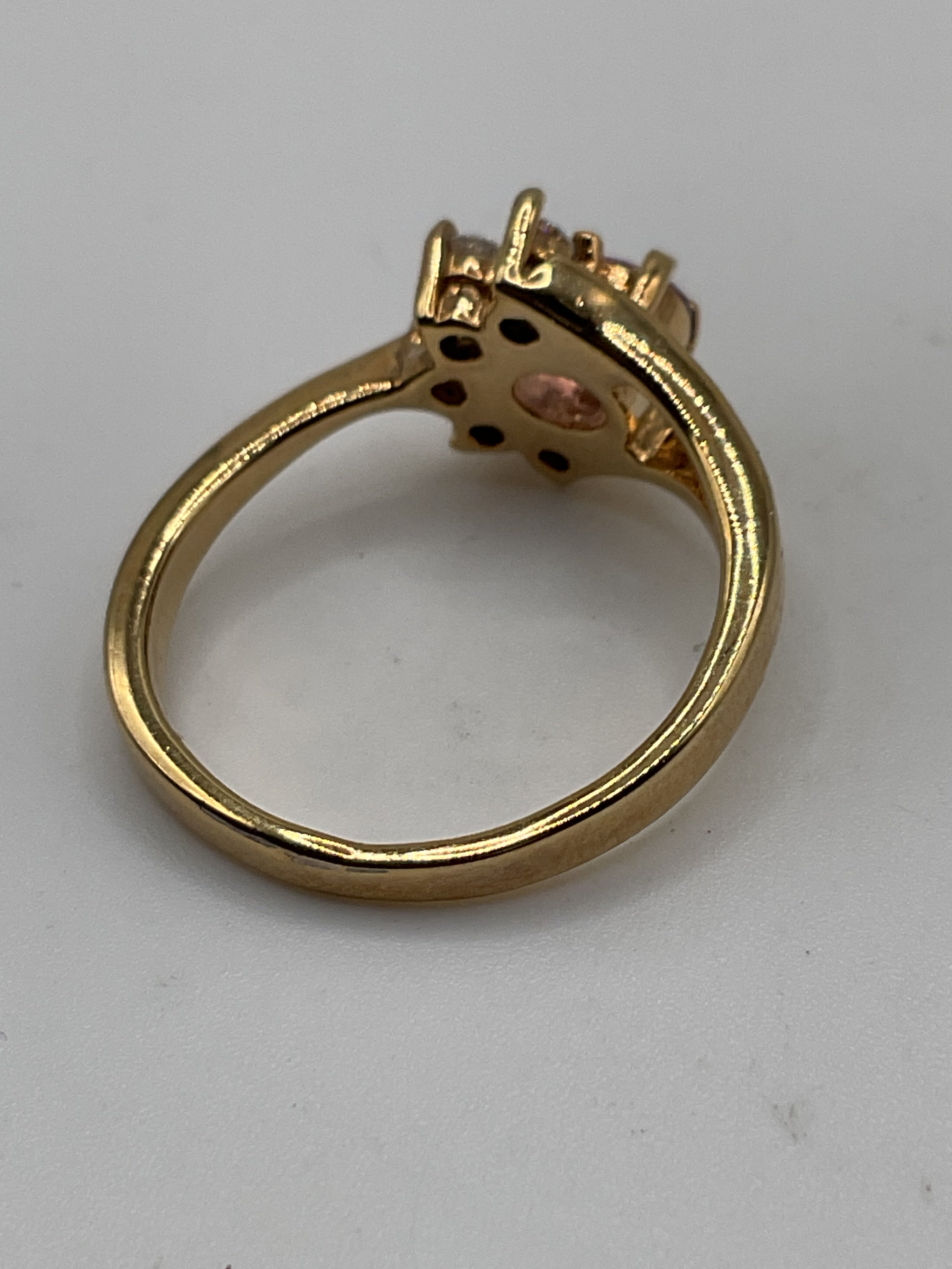 14k Gold Amethyst & Cubic Zirconia Ring - Estate Sale (Great Condition)