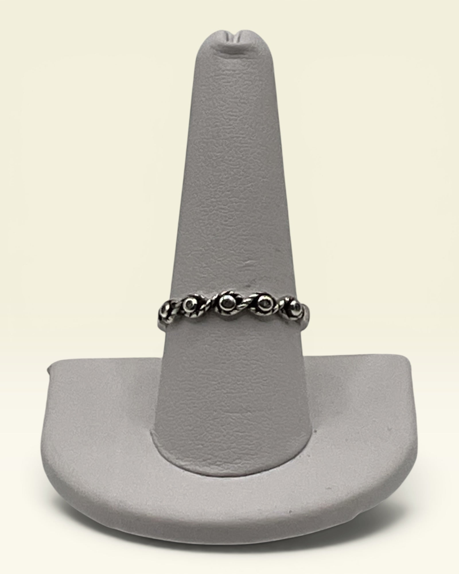 Sterling Silver Diamond Accent Eternity Style Band Ring JS 925 Oxidized Design - Estate Sale (Great Condition) (Copy)