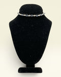 Sterling Silver Tanzanite CZ Tennis Bracelet 7.5” Wave Link Design - Estate Sale (Great Condition)