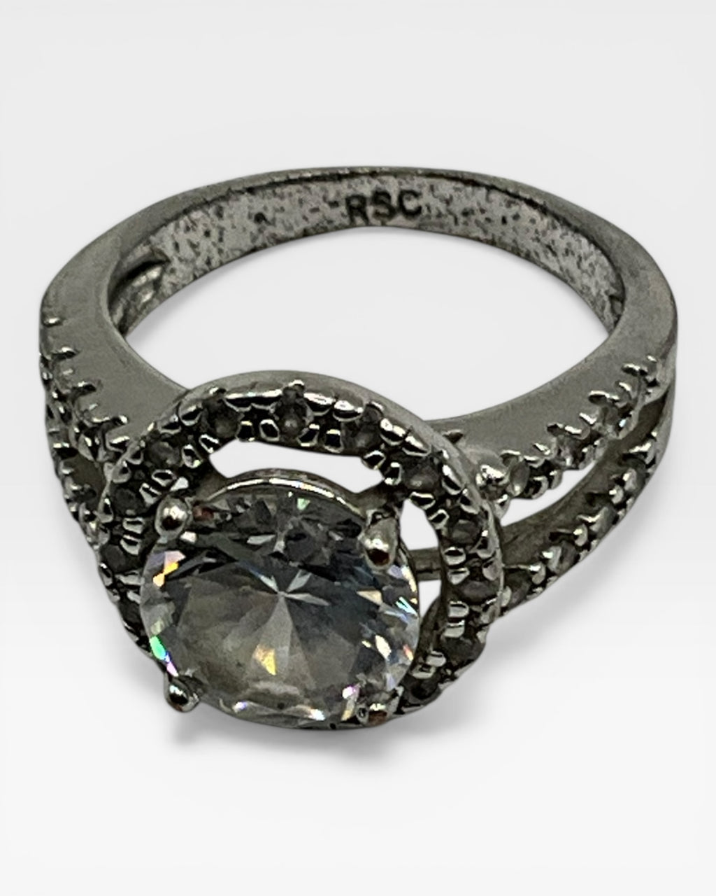 R.S. Covenant Silver Halo Ring - Estate Sale (Great Condition)